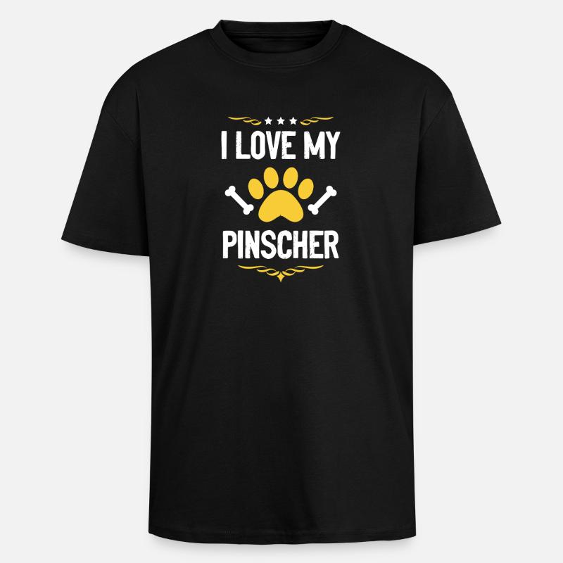 J’adore mon Pinscher - T-shirt unisexe oversize épais - noir