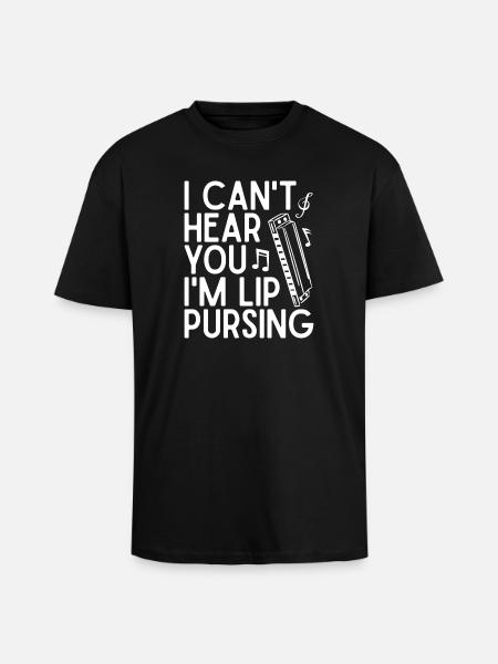 Harmonica Musican Lip Pursing Harmonica - Unisex Oversized Heavyweight T-shirt - black