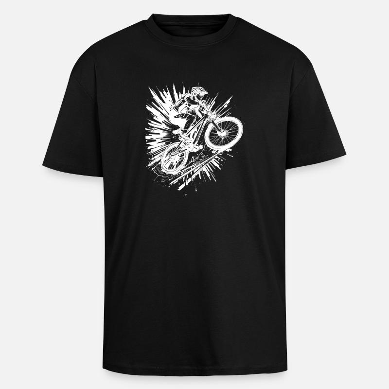 VTT Cyclisme VTT - T-shirt unisexe oversize épais - noir