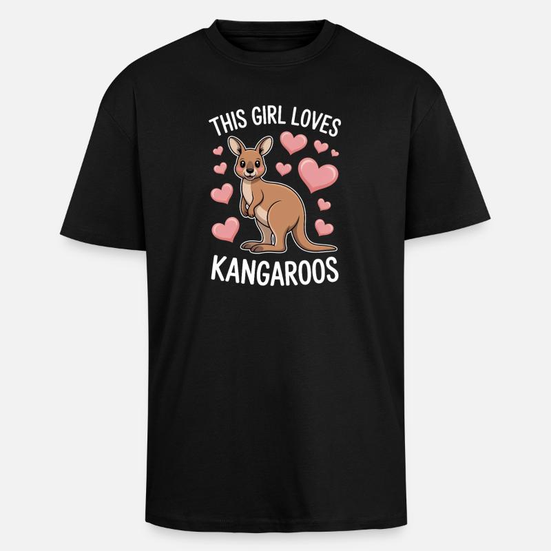 Kangaroo Spruch Mädchen Lustige Kangaroo Geschenk - Oversized Heavyweight Unisex T-Shirt - Schwarz