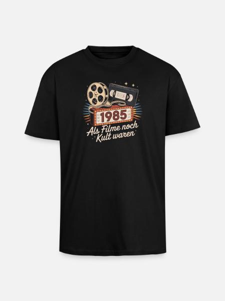 1985 Movie Cult Nostalgia Shirt - Unisex Oversized Heavyweight T-shirt - black