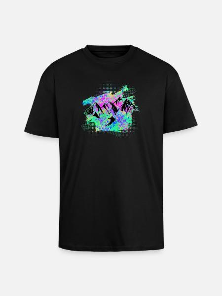 Skiing - Unisex Oversized Heavyweight T-shirt - black