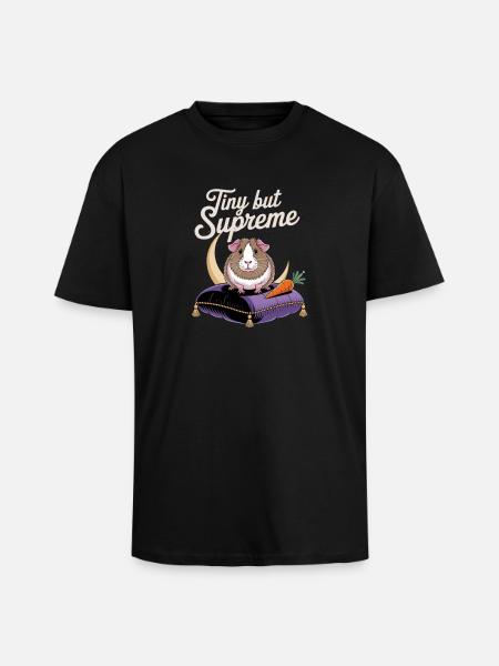 Tiny but Guinea Pig - Unisex Oversized Heavyweight T-shirt - black