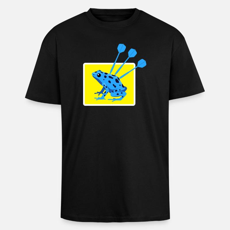 Lustiges DARTS und PFEILGIFTFROSCH Design - Oversized Heavyweight Unisex T-Shirt - Schwarz