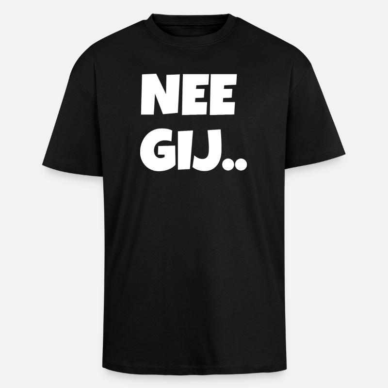 nein du - Oversized Heavyweight Unisex T-Shirt - Schwarz