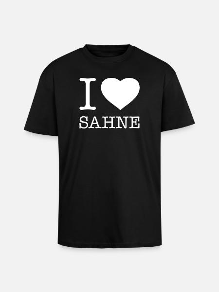 I love Sahne - Oversized Heavyweight Unisex T-Shirt - Schwarz
