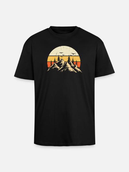 Wandern Wanderer Bergsteiger Geschenk - Oversized Heavyweight Unisex T-Shirt - Schwarz