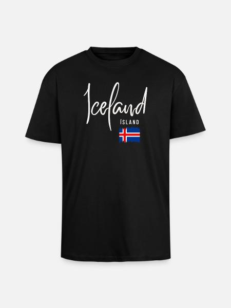 Icelandic roots, I love Iceland - Unisex Oversized Heavyweight T-shirt - black