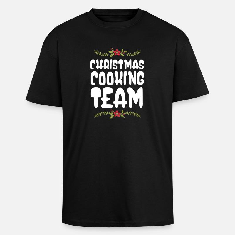 Weihnachts Kochen Backen Team - Oversized Heavyweight Unisex T-Shirt - Schwarz