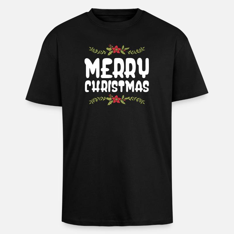 Frohe Weihnachten - Oversized Heavyweight Unisex T-Shirt - Schwarz