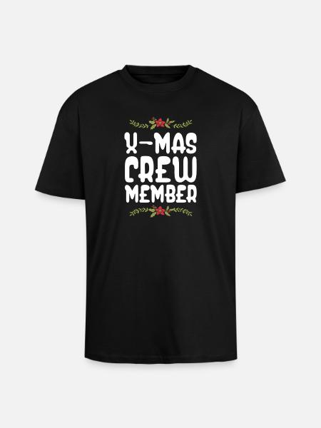 X-Mas Crew Member - Unisex Oversized Heavyweight T-shirt - black