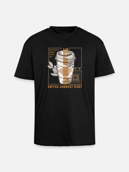 Coffee just does its job retro - Unisex Oversized Heavyweight T-shirt - black