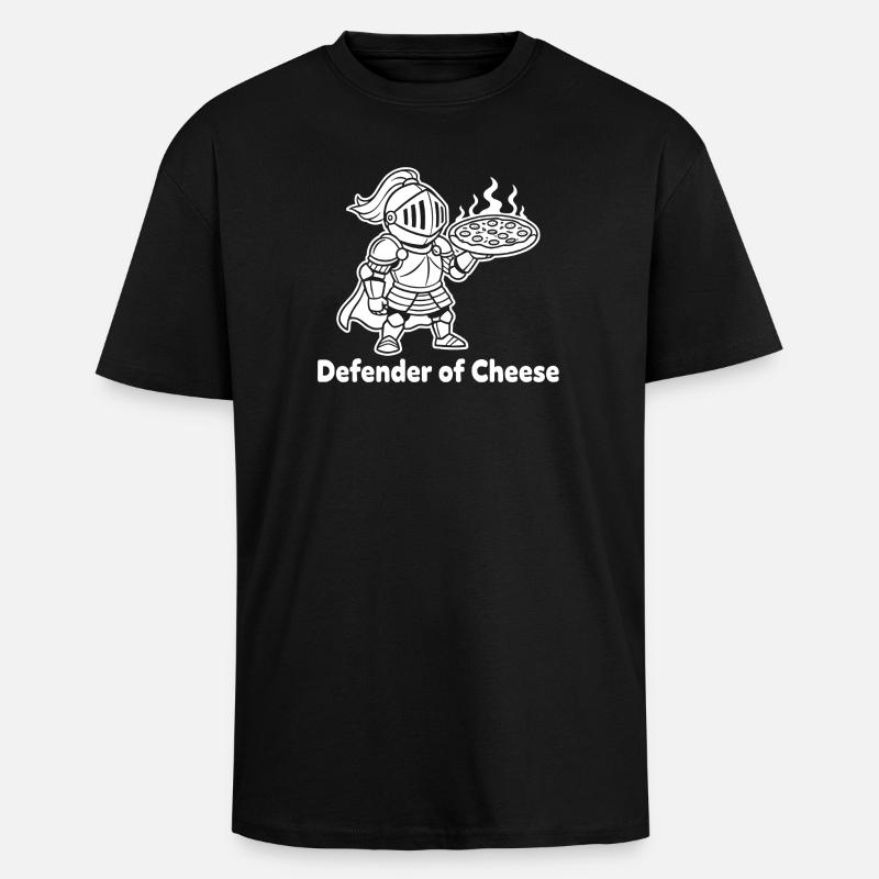 Pizza chevalier du fromage - T-shirt unisexe oversize épais - noir