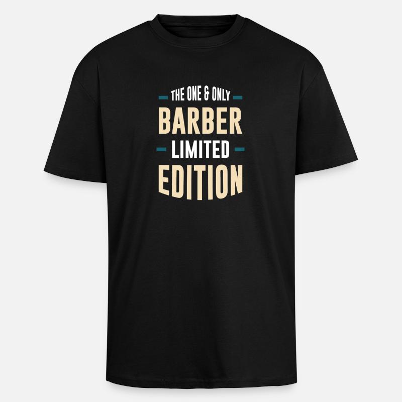 One & Only Barber Limited Edition - Oversized Heavyweight Unisex T-Shirt - Schwarz