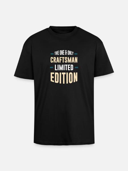 Craftsman Limited Edition Typo - Unisex Oversized Heavyweight T-shirt - black