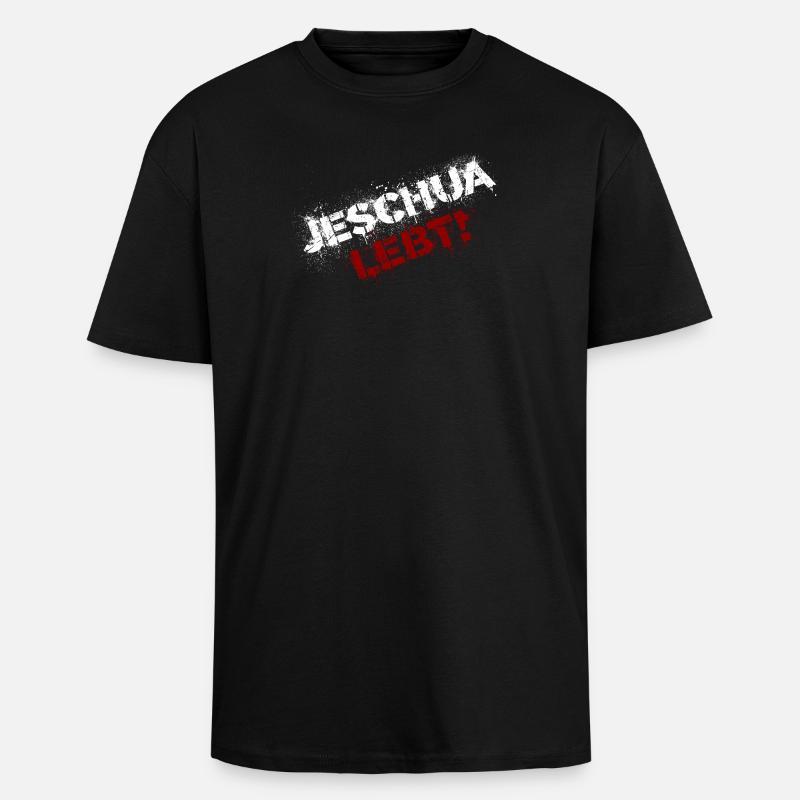 Yeshua vit blanc et rouge - T-shirt unisexe oversize épais - noir