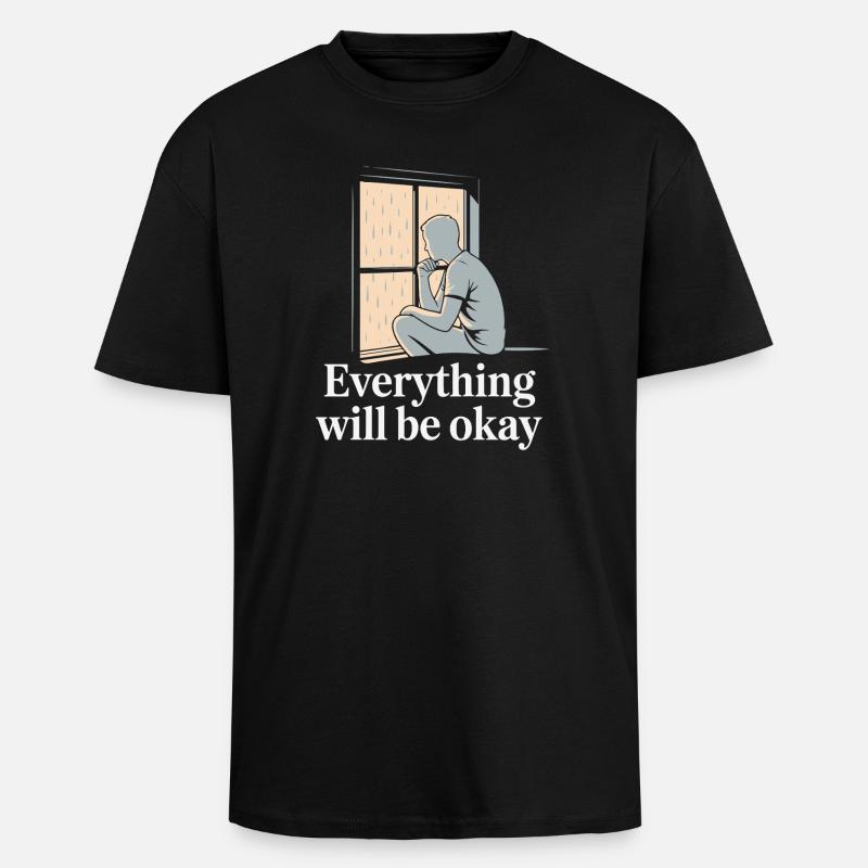 Rainy Window Hope Silhouette - Unisex Oversized Heavyweight T-shirt - black