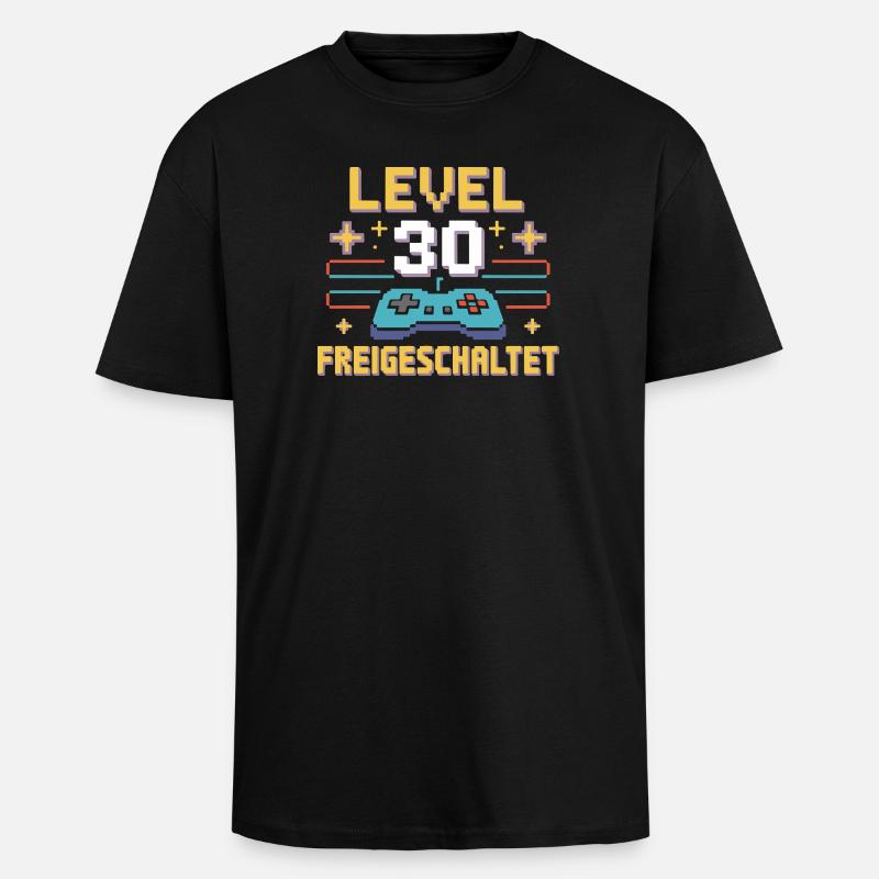 Level 30 Freigeschaltet Controller - Oversized Heavyweight Unisex T-Shirt - Schwarz