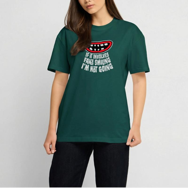 If It Involves Fake Smiling I'm Not Going Spruch Oversized Heavyweight Unisex T-Shirt
