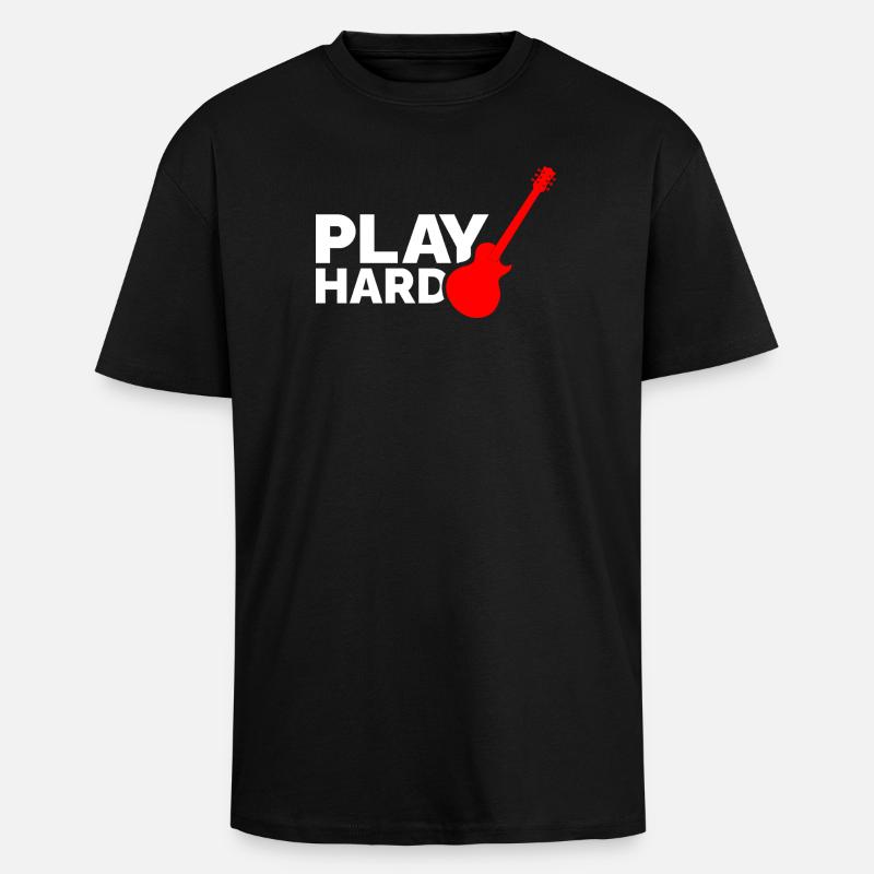 Play Hard - Oversized Heavyweight Unisex T-Shirt - Schwarz