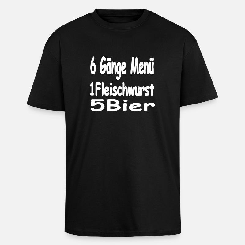 Bier - Oversized Heavyweight Unisex T-Shirt - Schwarz