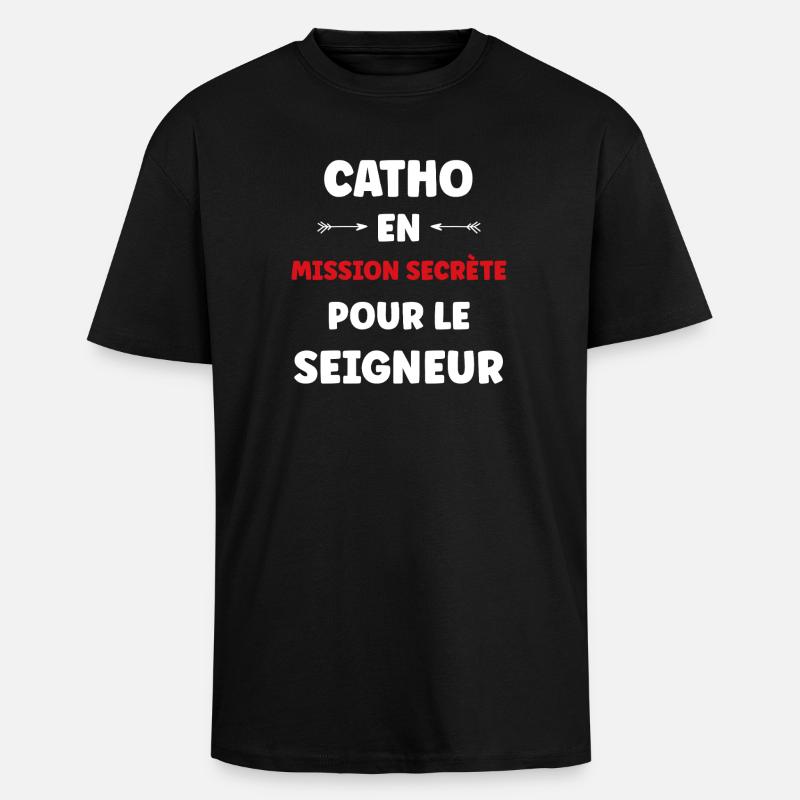 Katholisch - Oversized Heavyweight Unisex T-Shirt - Schwarz
