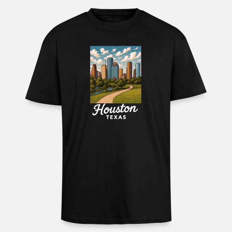 Houston Texas - Oversized Heavyweight Unisex T-Shirt - Schwarz
