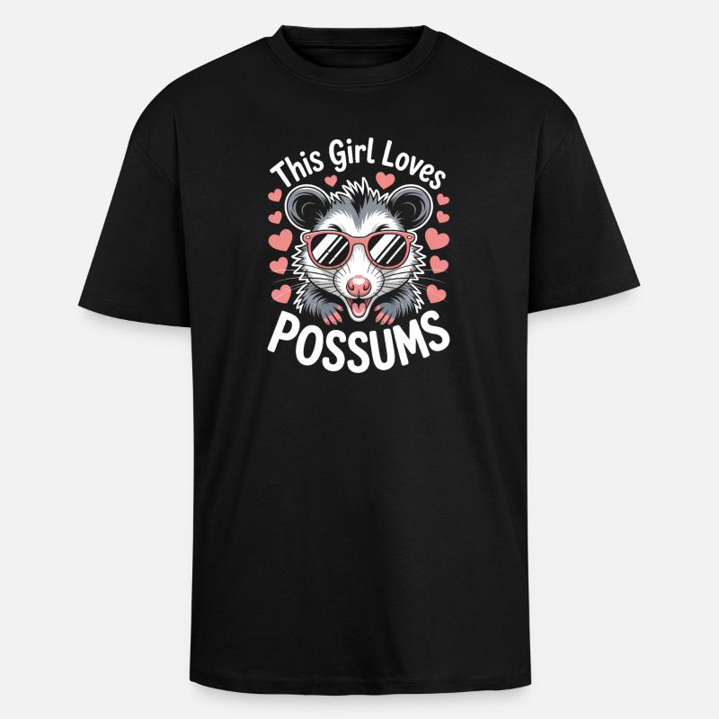 Opossum Spruch Beutelratte Lustig Opossum Geschenk - Oversized Heavyweight Unisex T-Shirt - Schwarz