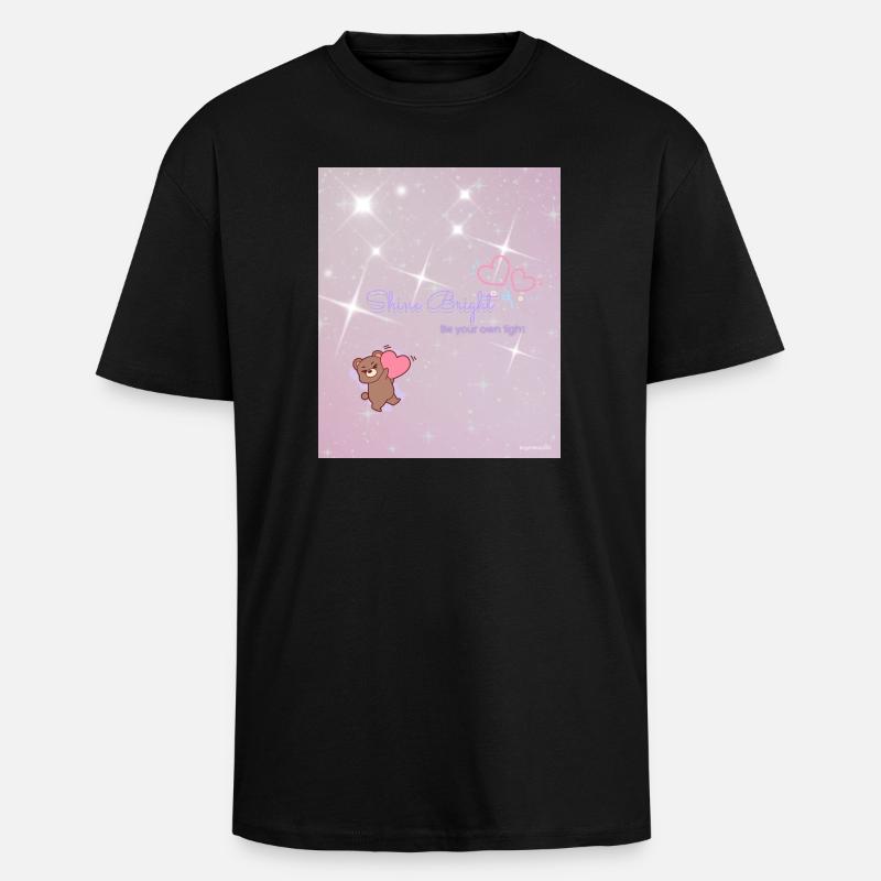 Shine Bright – Be Your Own Light - Oversized Heavyweight Unisex T-Shirt - Schwarz