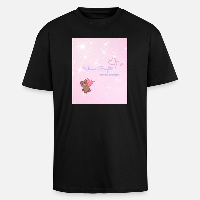 Shine Bright – Be Your Own Light - Oversized Heavyweight Unisex T-Shirt - Schwarz