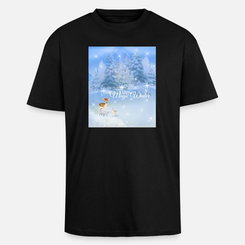 Magic Winter | Enchanting Christmas Design - Oversized Heavyweight Unisex T-Shirt - Schwarz