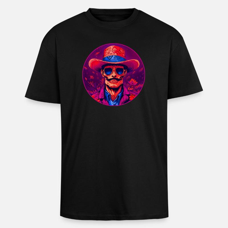 Bronko55 No.81 – Alter Mann mit Hut - Oversized Heavyweight Unisex T-Shirt - Schwarz