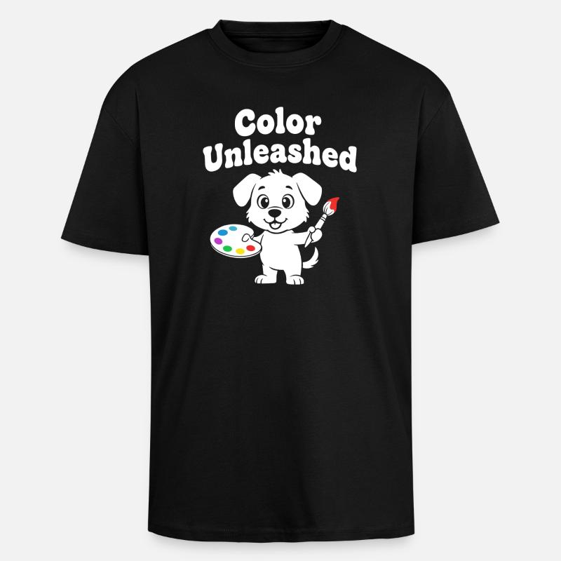 Farbfreigeist Hund - Oversized Heavyweight Unisex T-Shirt - Schwarz