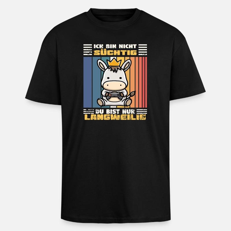 Gaming Esel - Oversized Heavyweight Unisex T-Shirt - Schwarz