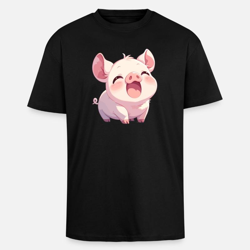 Schweine Schwein - Oversized Heavyweight Unisex T-Shirt - Schwarz