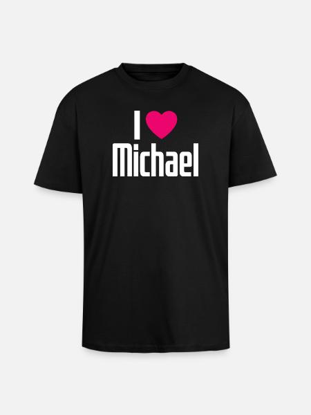 J’aime Michael Pink Heart J’aime Michael - T-shirt unisexe oversize épais - noir