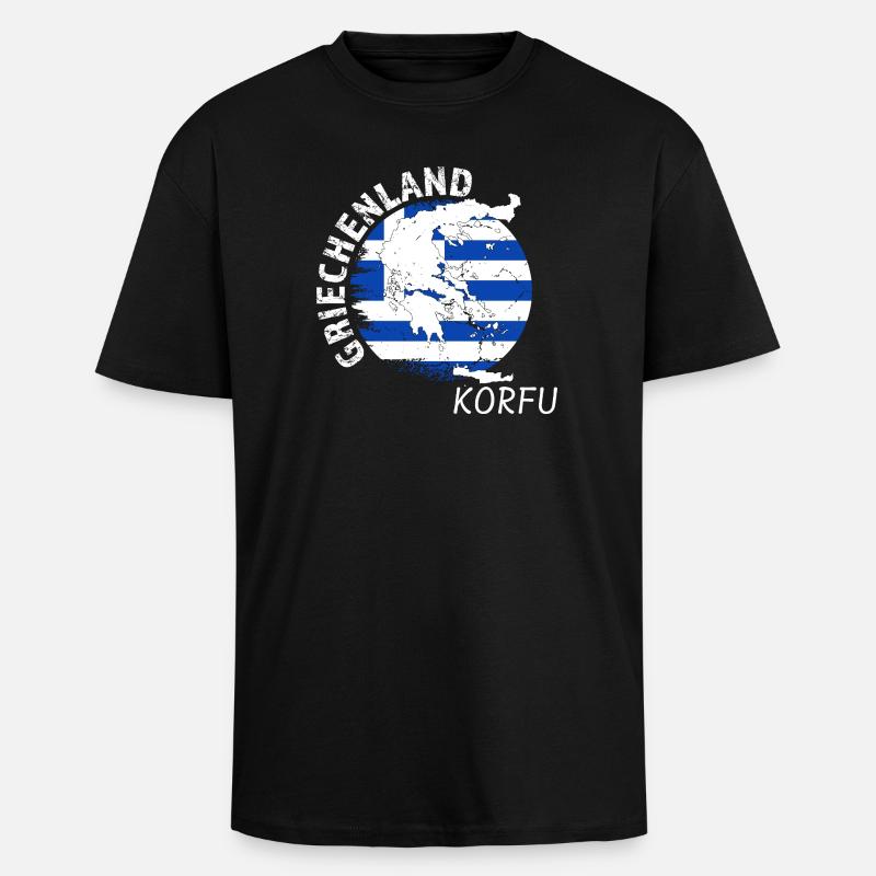 Korfu - Oversized Heavyweight Unisex T-Shirt - Schwarz
