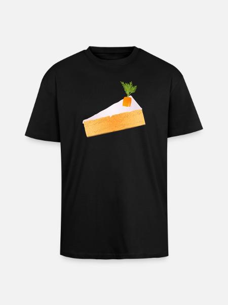 Saftiger Karottenkuchen mit witziger Deko - Oversized Heavyweight Unisex T-Shirt - Schwarz