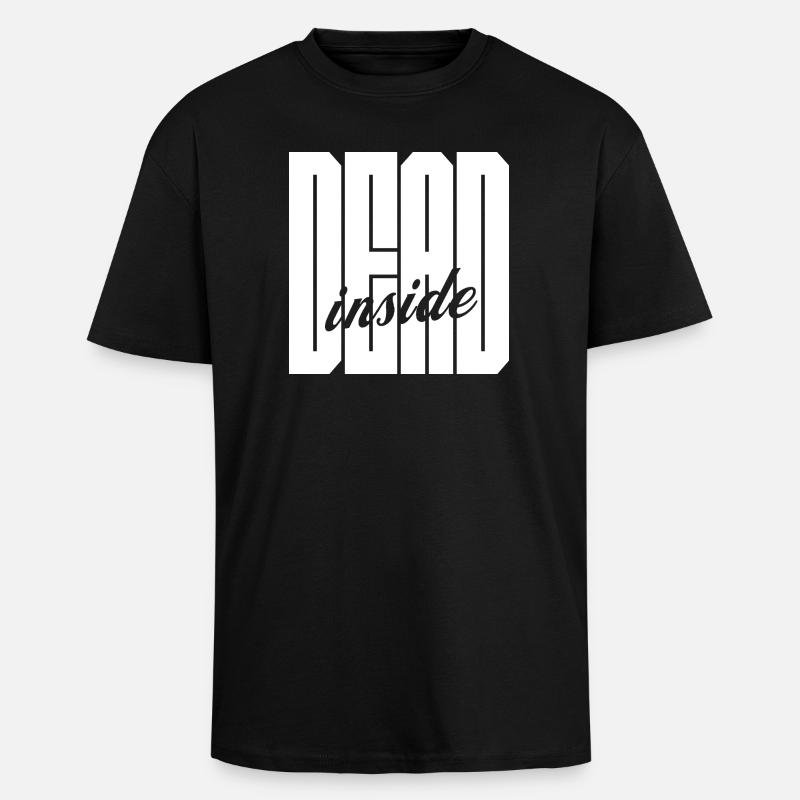 Logo gras Dead Inside - T-shirt unisexe oversize épais - noir