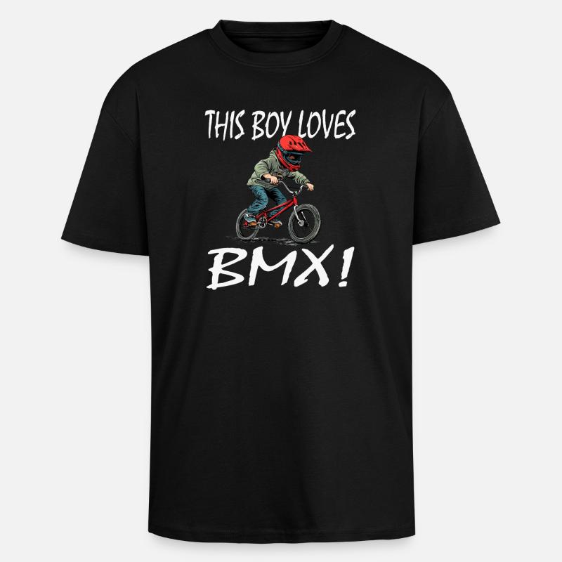 Ce gamin adore le BMX - T-shirt unisexe oversize épais - noir