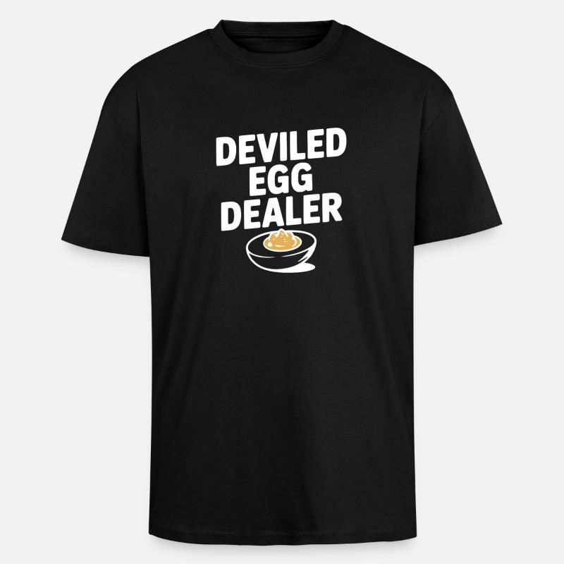 Deviled Egg Dealer - Unisex Oversized Heavyweight T-shirt - black