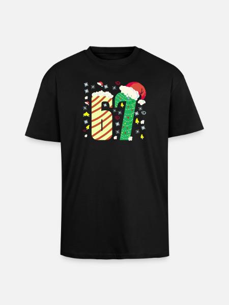 67 Noël - T-shirt unisexe oversize épais - noir