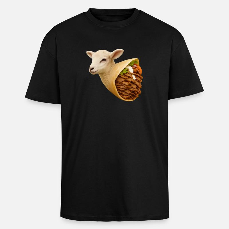 Lamm-Döner | Reduzierter Fleischkonsum - Oversized Heavyweight Unisex T-Shirt - Schwarz