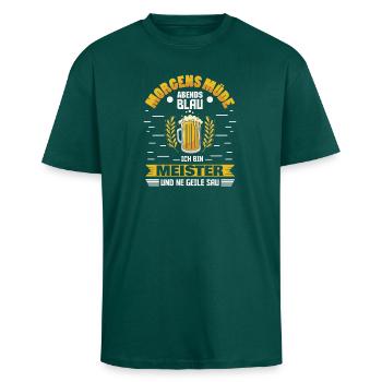 Journeyman Skilled Worker Trainee Examination - Unisex Oversized Heavyweight T-shirt - hunter green - Front - Alina (178cm) & Michal (187cm)