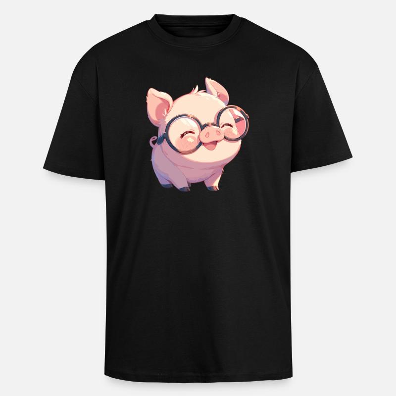 Cochon Cochon - T-shirt unisexe oversize épais - noir