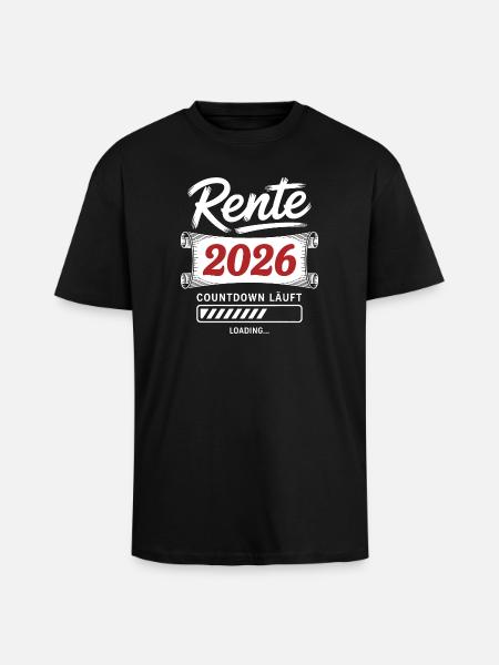 Pension 2026 countdown is on - Unisex Oversized Heavyweight T-shirt - black