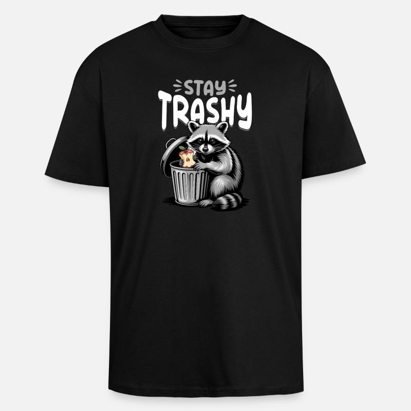 Drôle de raton laveur - T-shirt unisexe oversize épais - noir