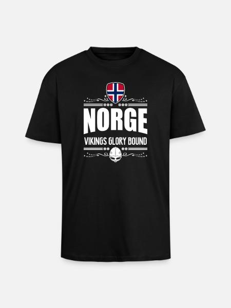 NORWEGEN - NORGE VIKINGS RUHM - Oversized Heavyweight Unisex T-Shirt - Schwarz