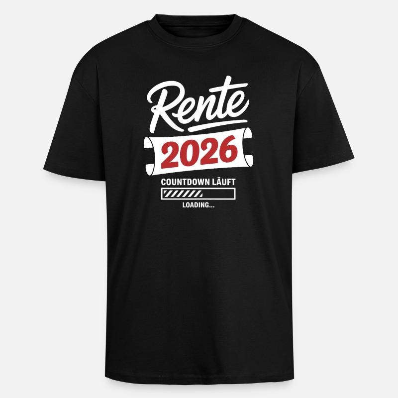 Rente 2026 Countdown Läuft - Oversized Heavyweight Unisex T-Shirt - Schwarz