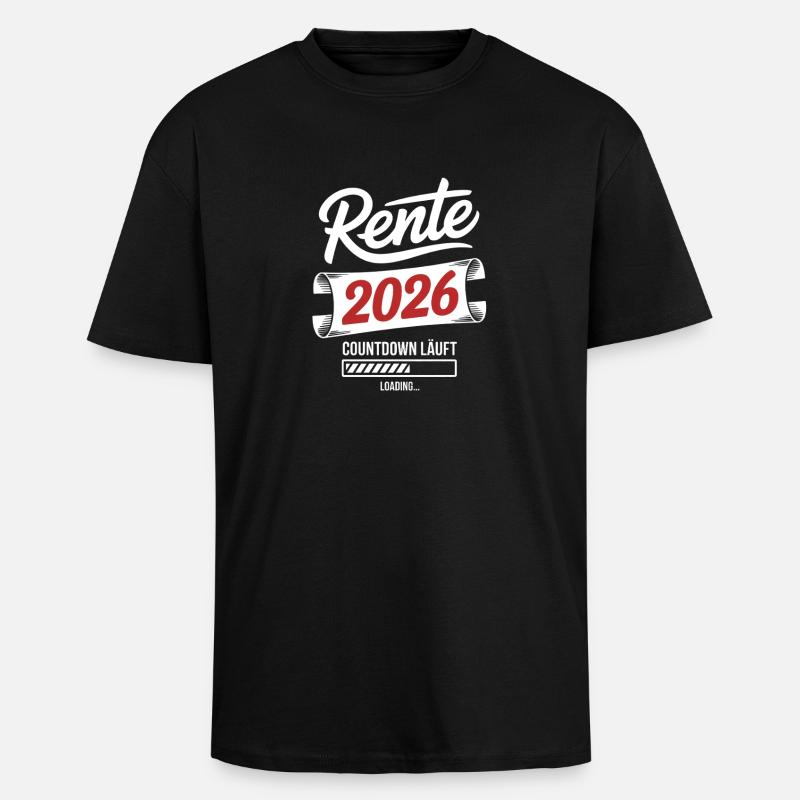 Rente 2026 Countdown - Oversized Heavyweight Unisex T-Shirt - Schwarz